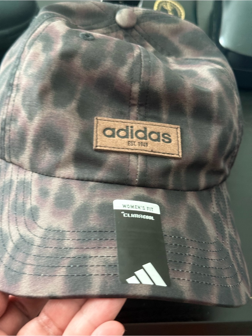 adidas Brown and Black Leopard-Print Baseball Hat